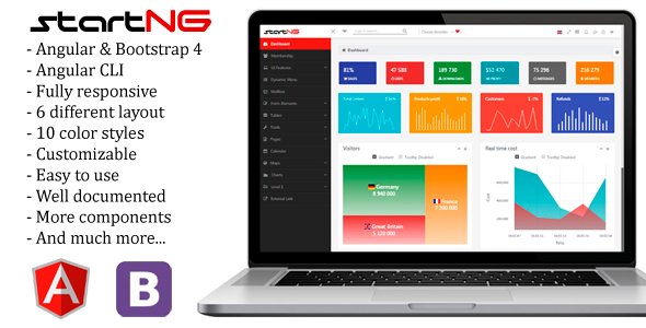 StartNG - Angular 21 Admin Template with Bootstrap 4