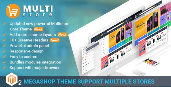 MultiStores - Magento 2 Megashop Theme support Multiple Stores