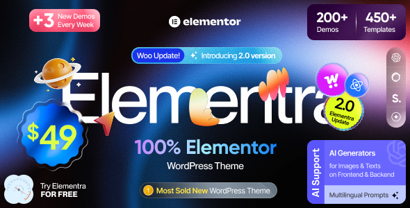 Elementra - 100% Elementor WordPress Theme