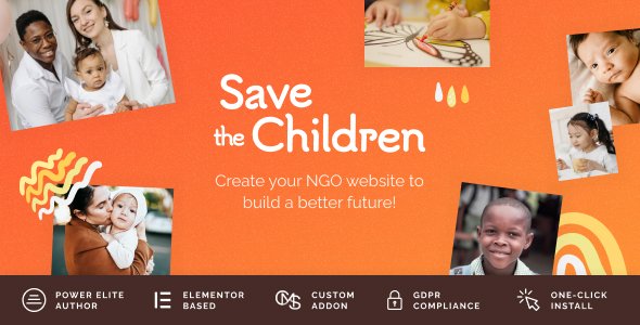 Save the Children – Charity WordPress Theme with Donations