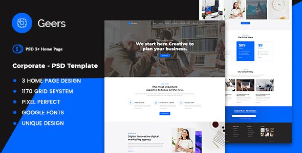 Geers - Digital Agency & Portfolio PSD Template