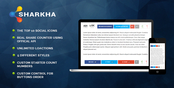 Sharkha - Share Counter, Views Counts & Voting System