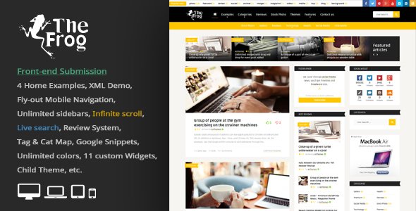 The Frog = Creative News / Blog Magazine & Front-end Submission WP Theme