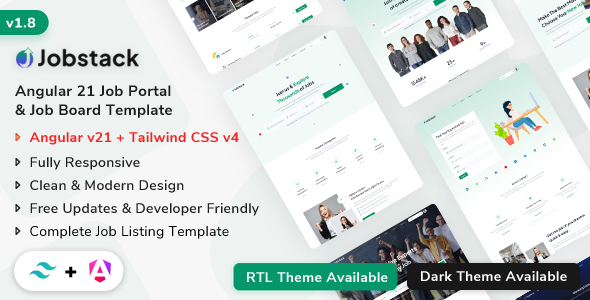 Jobstack – Angular 21 Job Listing, Job Portal & Job Board Template