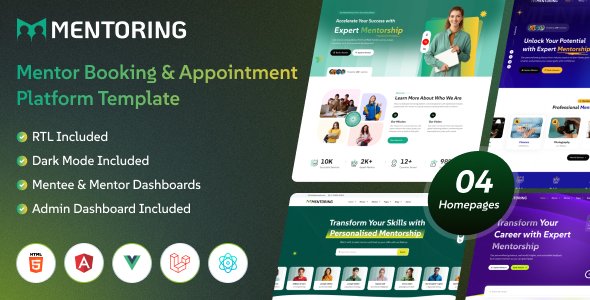 Mentoring - Coaching, Mentor Marketplace & Appointment Booking Template