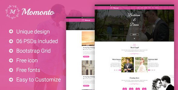 Momonto - Wedding PSD Template