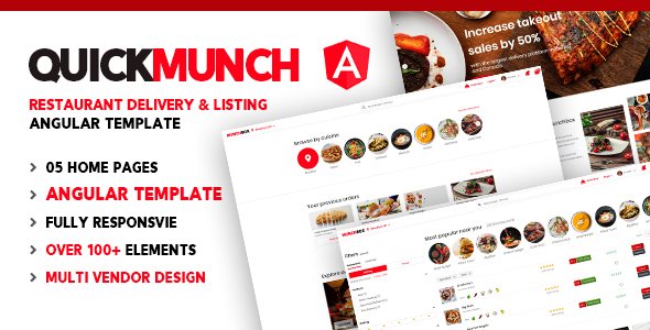 Quickmunch | Restaurant Listing Angular Template
