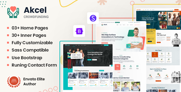 Akcel - Crowdfunding & Charity HTML5 Template