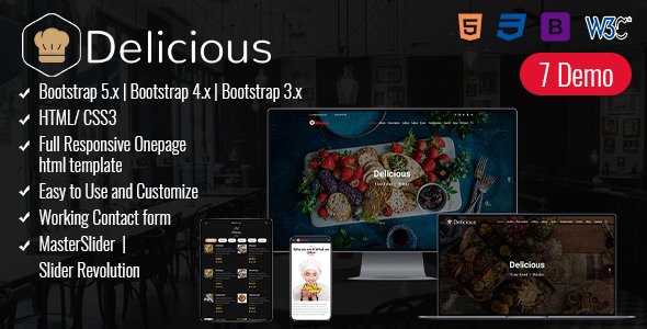 Responsive One page Restaurant Template