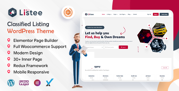 Listee - Business Directory and Classified Marketplace WordPress Theme