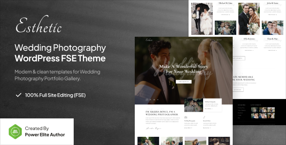 Esthetic - Wedding Photography Gutenverse FSE WordPress Block Theme