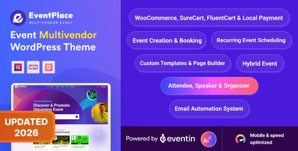 Eventplace - Event Managment WordPress Theme (Multivendor)