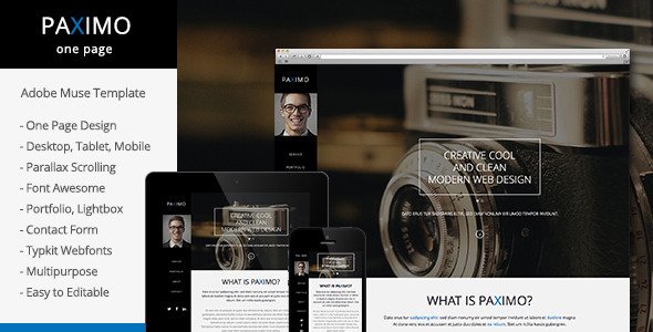 Paximo -Parallax Portfolio Muse Template