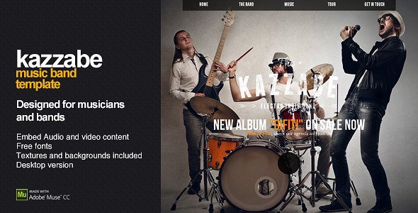 Kazzabe - One Page Music Band Template