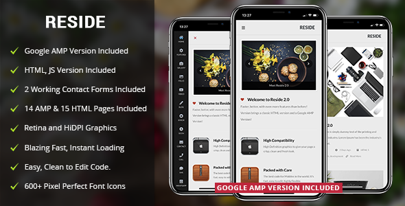Reside Mobile and Google AMP Template